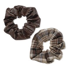 Fall Neutrals Scrunchies 2-PK - NEUTRALS SCRUNCHIES 24 2CTFeaturesPerfectly neutral shades of brown plaid and dark brown faux leatherAll-day holdIdeal for all hair types - Fall Neutrals Scrunchies 2-PK Fall Neutrals, Neutral Shades, Shades Of Brown, Brown Plaid, Fall Shopping, All Hair Types, Ulta Beauty, Hair Types, One Color