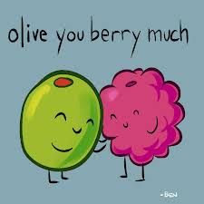 an image of two cartoon characters with words above them that say, i love you berry much