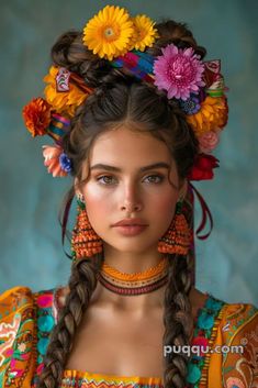 Mexican Women Fashion, Mexican Portraits, Mexican Braids, Shoots Ideas, Fishbone Braid, Mexican Hairstyles, Viking Hair, Fashion Shoots