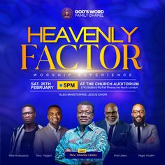 the poster for heavenly factoror worship experience