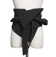 Add a touch of chic gothic style to your wardrobe with this glamorous black bow knot wide wrap belt. the perfect accessory for any formal occasion, this belt is sure to make you stand out from the crowd. Bow Belt, Obi Belt, Wrap Belt, Corset Belt, Underbust Corset, Leather Corset, Suit Fabric, Fabric Belt, Wide Belt