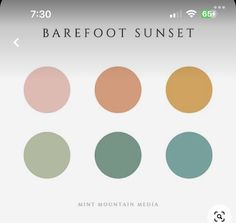 the color scheme for barefoot sunset is shown in this screenshote screen shot from their website