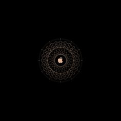 an apple logo on a black background