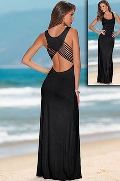 Elegant Backless Maxi Dress Island Clothing, Afrikaanse Mode, Venus Dresses, Maxi Jersey Dress, Backless Maxi Dresses, Summer Maxi Dress, Black Maxi Dress, Dress First, Backless Dress Formal