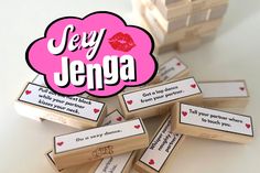 several wooden stamps with the words hey jenny written on them