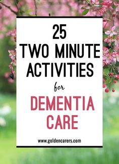 Two Minute Activities for Dementia Care Activities For Seniors, Alzheimers Activities, Recreation Therapy, Elderly Activities, Activity Director, Endocannabinoid System