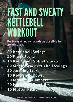 a poster for a kettlebell workout with instructions