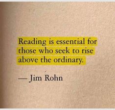 a book with a quote on it that reads reading is essential for those who seek to rise above the ordinary