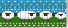 a cross stitch pattern with sheep in the grass