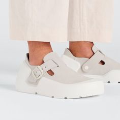 Reykjavik Nubuk Leather White Birkenstock, White Birkenstocks, Two Strap Sandals, Professional Shoes, Favorite Shoes, Men Suede, Suede Fashion, City Limits