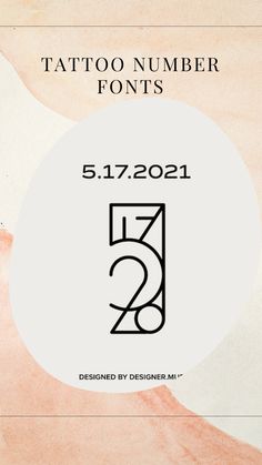 the cover for tattoo number font is shown