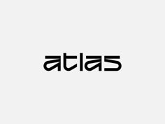 the word atlas written in black on a white background