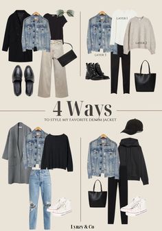 4 Ways to Style My Favorite Denim Jacket (+ secret sale) - Lynzy & Co. Denim Jacket Outfit Winter, Leggings And Converse, Fall Jackets Outfit, Winter Jacket Outfits, Jacket Outfit Women, Jean Jacket Outfits, Modesty Outfits, Denim Jacket Outfit, Secret Sale