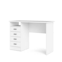 a white desk with drawers on it