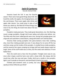 a page from the jack - o'lanterns book with two pumpkins on it