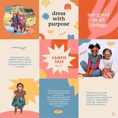 children's clothing and accessories are featured in this brochure for the store