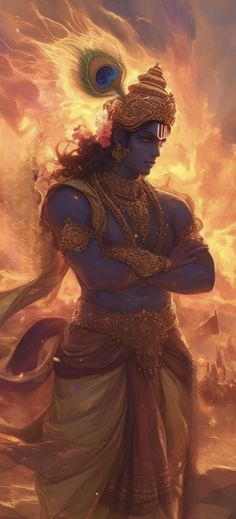 Lord Vishnu Aesthetic Wallpaper, Muscular Krishna, Lord Ganesha Wallpapers Hd Wallpaper, Krishna Devotee Wallpaper, Aesthetic Kanha Wallpaper, Aesthetic Hindu God Wallpapers, Simple Bridal Look Indian, Gautami Kawale, Krishna Bhagwan Wallpaper