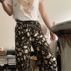 High-Waisted Wide Leg Float Pants In A Gorgeous Floral Pattern, With Elastic Back Waist And Tie Closure In The Front. Extremely Airy And Comfortable! Brand New With Tags. 100% Viscose, ~13in Across Waist (Unstretched), ~39in Waist-To-Hem. Casual Relaxed Fit Floral Print Bottoms, Fitted Rayon Bottoms Casual Style, Trendy Rayon Bottoms For Spring, Trendy Rayon Bottoms For Day Out, Casual Floral Print Bottoms For Day Out, Fitted Casual Rayon Pants, Trendy Floral Print Ankle-length Bottoms, Fitted Rayon Casual Pants, Trendy Stretch Bottoms With Floral Print