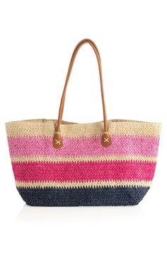 Formentera Striped Tote Bag - The Tiny Details Striped Tote Bag, Ombre Pattern, Beach Vacay, Natural Paper, Beach Tote Bag, Summer Tote, Lightweight Bag, Bag Shop, Tote Bag Pattern