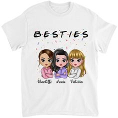 PRICES MAY VARY. Touching Friend/ Sister Gift: this custom t-shirt will give your loved friends sisters big hugs. The personal touches on the shirt will express how much you care about them. Add Your Personal Touches: you're enabled to customize femamle avatars names to have them printed on the besties/ sisters t-shirt. Ready make sentimental gifts for sister best friend, unbiological sister, soul sister. Perfect Gift Idea: whether you're looking for birthday gifts for sisters/ friends, Christma Sentimental Gifts For Sisters, Best Friend T Shirt, Besties Shirts, Sister From Another Mister, Christmas Gift For Sister, Sister Christmas Gift, Best Friend T Shirts, Bff Shirts, Birthday Gift For Sister