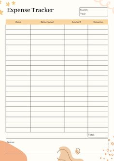 a printable travel checklist with the words'expene tracker'on it