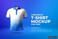 a t - shirt mockup for free with the text corporate, corporately designed