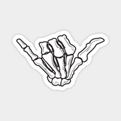 a sticker that has some kind of animal bones in the shape of a hand