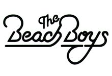 the beach boys logo in black and white, with an inscription above it that reads