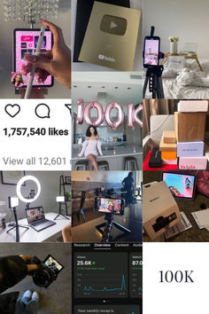 a collage of photos with different types of objects and text that reads 100k