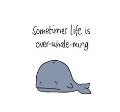 a cartoon whale with the caption sometimes life is over - whale - ming