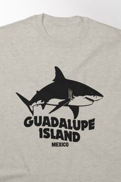 a t - shirt with a shark on it that says guadalajara island mexico