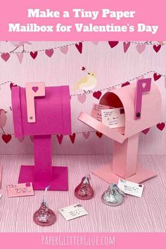 valentine's day mailbox made out of pink paper