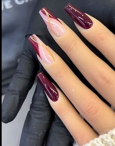 Red Ombre Nails, Sparkle Nails, Bling Acrylic Nails, Elegant Nails, Luxury Nails, Manicure Y Pedicure