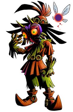 an image of a cartoon character with feathers on his head and eyes, holding a knife