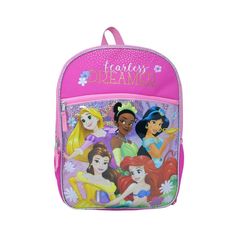 Disney backpack featuring different Disney princesses. Backpack made of strong and durable material. Portable and spacious ,i includes a large front pocket for storing school materials or for trips. Disney Backpack, School Materials, Disney Princesses, The Dreamers, Front Pocket, Apparel Accessories, Same Day Delivery, Target, Shoe Bag