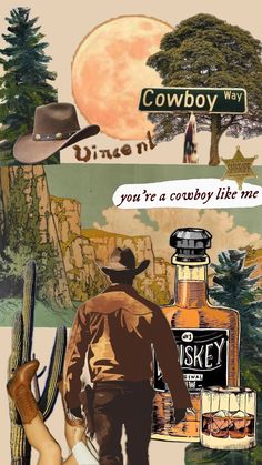 a collage of different images with the words cowboy way, you're a cowboy like me