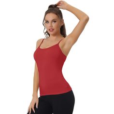 The women's camisole features soft fabric in various colors for the whole family. These soft modal/spandex camis, with built in shelf bra are great for layering or lounging around on a warm day. Item Features: 1) Spaghetti straps design,shoulder straps are adjustable,allows you to adjust the length you like. 2) Flat seams move smoothly against your skin. 3) Soft & comfortable modal fabric,spandex with good retention could keep the shape after wearing many times. 4) Simple and basic color easily Summer Spaghetti, Tanks Tops, Womens Camisoles, Modal Fabric, High Neck Tank Top, Spaghetti Strap Tank Top, Woman Weaving, High Neck Tank, Workout Tank Tops