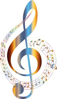 an image of musical notes on a treble clefs symbol for your design