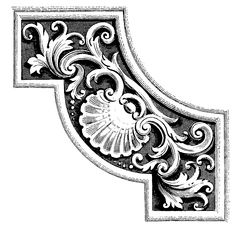 the letter f is decorated with flowers and leaves in black and white, vintage line drawing or engraving