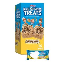 Rice Krispies Treats Marshmallow Snack Bars, Lunch Snacks, Kids Snacks, Chocolatey Chip Cookie Dough, 12.4oz Box (16 Bars) Marshmallow Bars, Snacks Kids, Rice Krispies Treats, Chocolate Cookie Dough, Cereal Bar, Krispies Treats, Cereal Bars, Snack Bars, Food Allergens