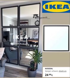 an advertisement for ikea shows the interior of a living room