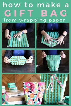 how to make a gift bag from wrapping paper - step by step instructions and pictures