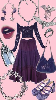 Witch Fashion, Hippie Style Clothing, Purple Outfits, Spring Fashion Outfits, Alternative Outfits