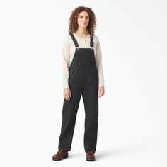 Move freely throughout your workday without sacrificing durability or functionality. Made with reinforced double stitching, these overalls are crafted to last, and the relaxed fit and soft feel allow you to move all day in comfort. Ample pockets and tool loops keep everything safe and easy to access. Dickies Overalls Women, Dickies Jumpsuit Women, Dickies Overalls, Dickie Jeans, Overalls For Women, 2024 Wishlist, Dickies Workwear, Dickies Women, Black Overalls