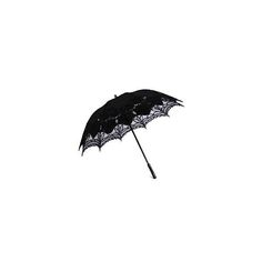 an umbrella with black lace on it is shown against a white background and there is no image here to provide a caption for