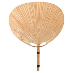 a large bamboo fan on a white background