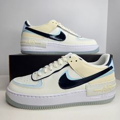 Nike Air Force 1 Size 11 Women / Size 9.5 Men Sail/Armory Navy-Glacier Blue Sku: Dz1847-107 100% Authentic Brand New With Box (Box Is Missing Lid) Any Questions? Make Sure To Ask Price Firm Nike Air Force 1 Shadow, Air Force 1 Shadow, Winter Shoes For Women, Size 10 Women, Aesthetic Shoes, New Balance Sneakers, Nike Shoes Women, Black Sneakers, Winter Shoes