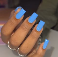 Easter Color Nails, Solid Color Acrylic Nails, Neon Blue Nails, Nails Easter, 2022 Nails, Trends Nails, Inspiration Nails, Nails Trending, Tapered Square Nails