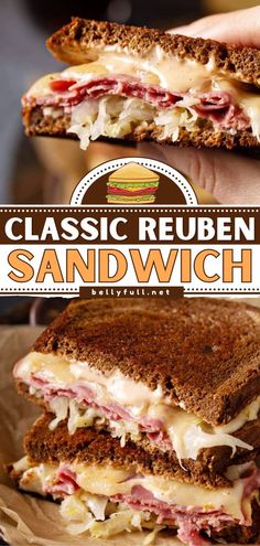 Classic Reuben Sandwich, sandwiches, dinner recipes Classic Reuben Sandwich, Sauerkraut Sandwich, Reuben Sandwich Recipe, Reuben Sandwich Classic, Corned Beef Sandwich, Corn Beef, Cheese Corn, Corned Beef Recipes