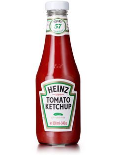 a bottle of ketchup with information about it